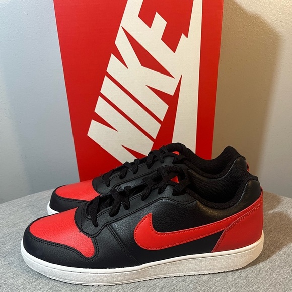 Nike Ebernon Low Black/Habanero Red-White Sneaker Men's Shoe Size 11 AQ1775 004 - Picture 4 of 12